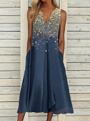 Elegant Glitter Starry Sleeveless Dress