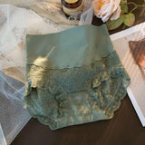 High-waisted silk cotton lace patchwork panties