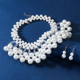 Layered Aqua Pearl Tassel Necklace