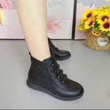 Fleece Warm Soft Leather Ankle Boots