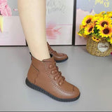 Fleece Warm Soft Leather Ankle Boots