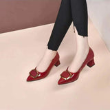autumn women's fashion retro chunky heel shoes
