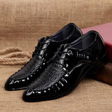 Men's Oxfords Crocodile Pattern Vintage Shoes