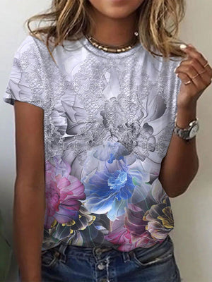 Flowers Print T-shirt