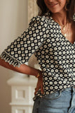 As Pretty As You Are Embroidered Blouse Mid Sleeve Top