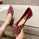 Sequined Soft-Sole Flat Casual Shoes